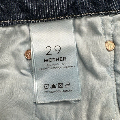 Mother Jeans Womens 29 High Waisted Ankle Fray Blue Denim Clean Sweep Dark Wash