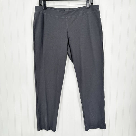 Eileen Fisher Pants Large Washable Crepe Slim Ankle Gray Coastal ContemporaryEUC