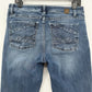 BKE Jeans Womens 30 Gabby Capri Curvy Blue Stretch Denim Distress Cropped