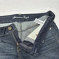 American Eagle Shorts Womens 12 Midi Blue Jean Denim Stretch Fray *35"Waist EUC