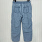 Cloth Stone Pants Medium Chambray Lyocell Tencel Ankle Crop Blue Roll Up Coastal