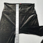 Spanx Leggings Women Velvet Shine Pants Black Gold Metallic Pull On Slimming EUC