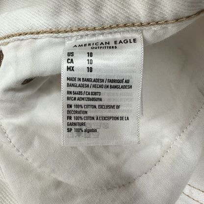 American Eagle Shorts 10 90s Boyfriend High Rise White Denim Distress Grunge EUC