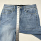 Lularoe Shorts 30 US 10 12 Skinny Bermuda Cuffed Blue Denim Tummy Panel EUC