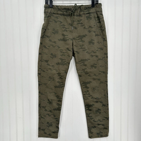 Bevy Flog Pants Womens 29 Shely Green Camoflauge Drawstring Travel Casual EUC