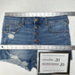 American Eagle Shorts 12 Hi Rise Shortie Stretch Blue Denim Distress Button Fly
