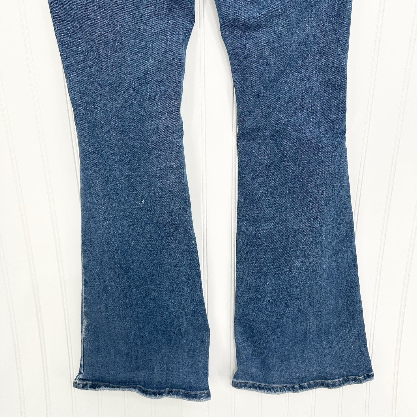Kancan Jeans Womens 9 28 High Rise Flare Blue Denim Distressed Festival Cowboy