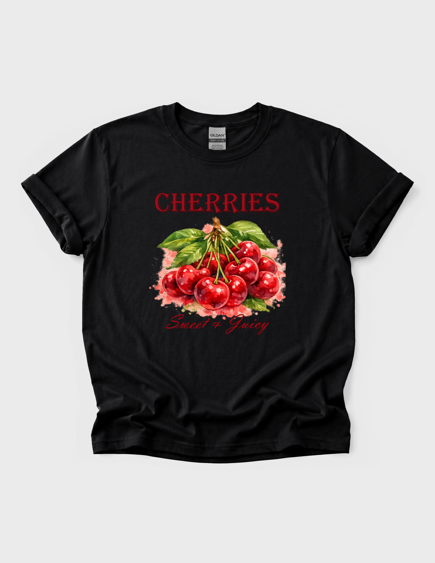 Cherries Fruit Graphic Tee T-shirt or Sweatshirt ADULT Unisex Hoodie / Crewneck Watercolor Nature Fresh Food Lover Gift