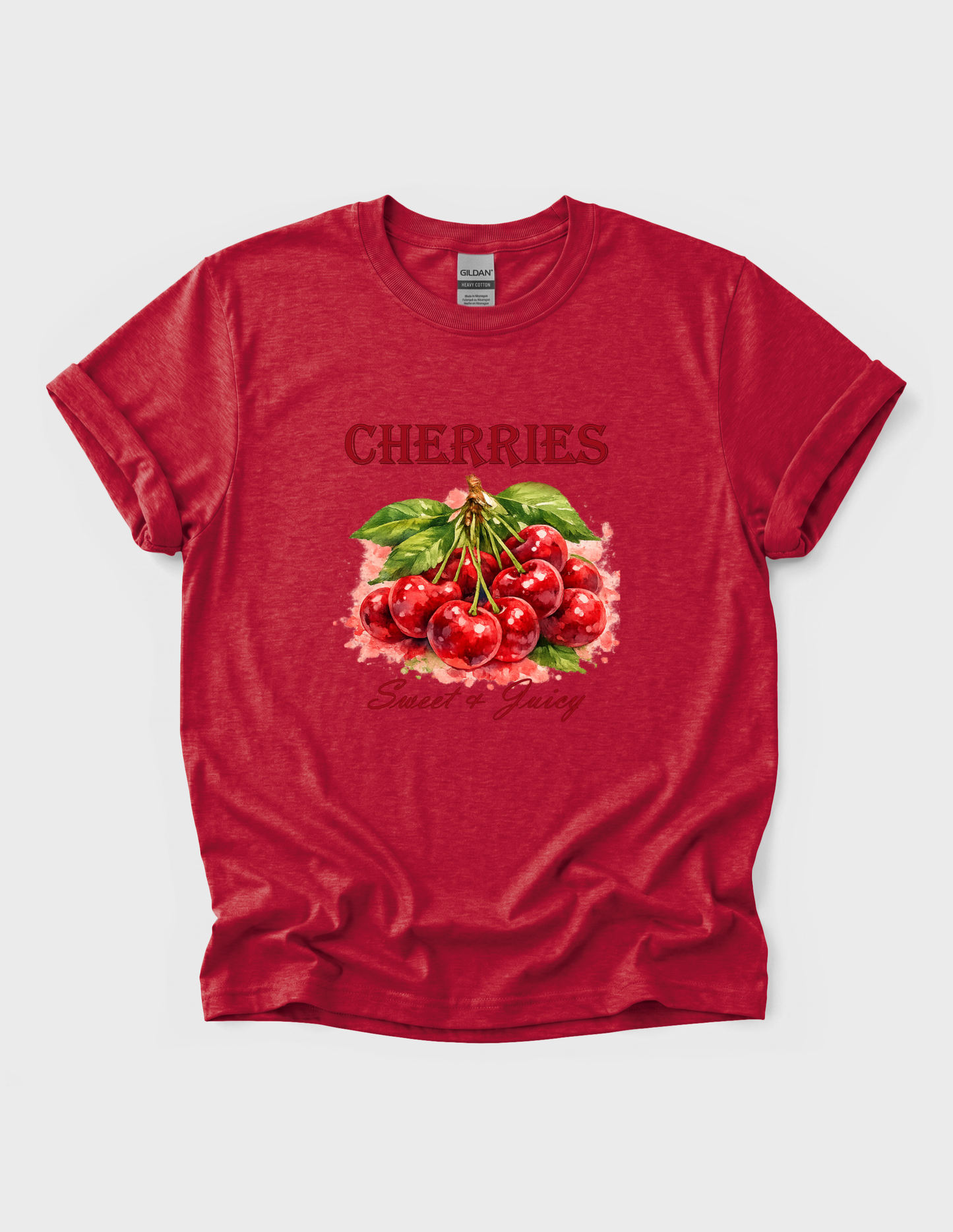 Cherries Fruit Graphic Tee T-shirt or Sweatshirt ADULT Unisex Hoodie / Crewneck Watercolor Nature Fresh Food Lover Gift