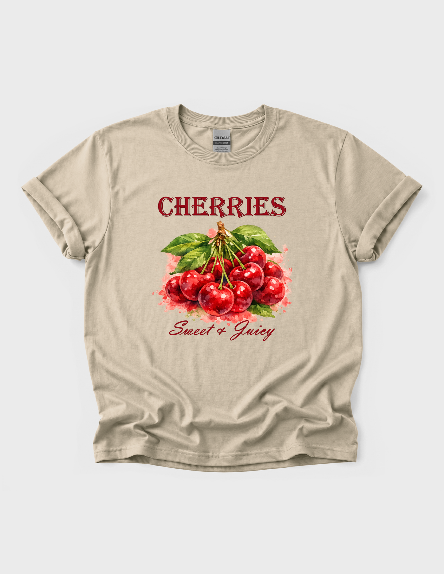 Cherries Fruit Graphic Tee T-shirt or Sweatshirt ADULT Unisex Hoodie / Crewneck Watercolor Nature Fresh Food Lover Gift