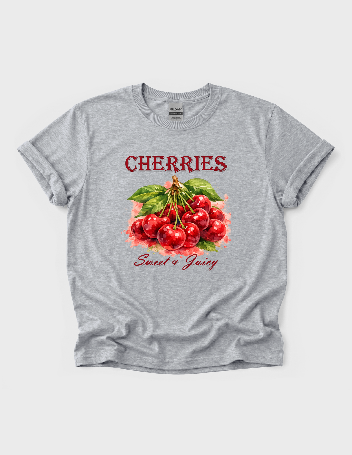 Cherries Fruit Graphic Tee T-shirt or Sweatshirt ADULT Unisex Hoodie / Crewneck Watercolor Nature Fresh Food Lover Gift