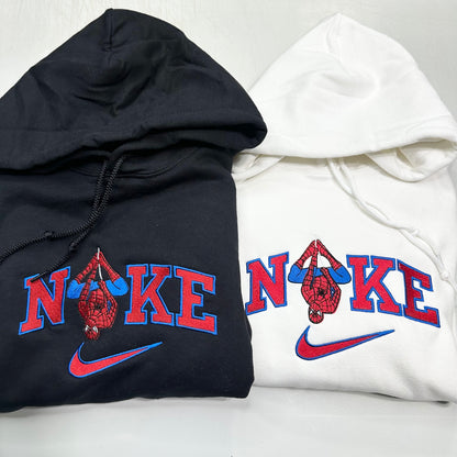 Nike Spiderman Embroidered ADULT Hoodie / Crewneck Sweatshirt Unisex Comic Super Hero Lover Gift