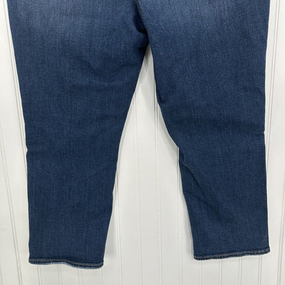 American Eagle Jeans Womens 20 Artist Crop Super Stretch Blue Denim Distress EUC