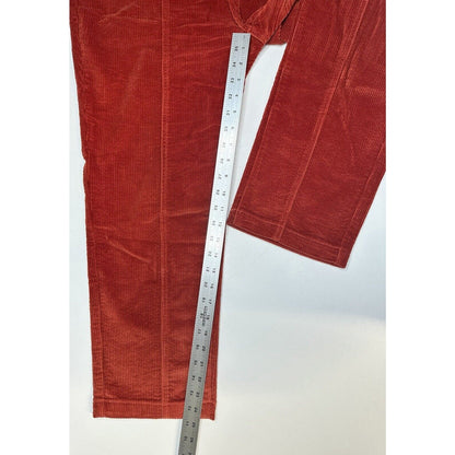 Judy Blue Jeans Womens 15 32 Corduroy Ankle Straight Rust Red Orange Preppy EUC