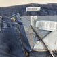 Good American Jeans Womens 8 29 Good Waist Crop Skinny Ankle Blue Denim Fray
