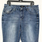 Earl Jeans Womens 18W Slim Bootcut Blue Denim Rhinestones Embroidered Western