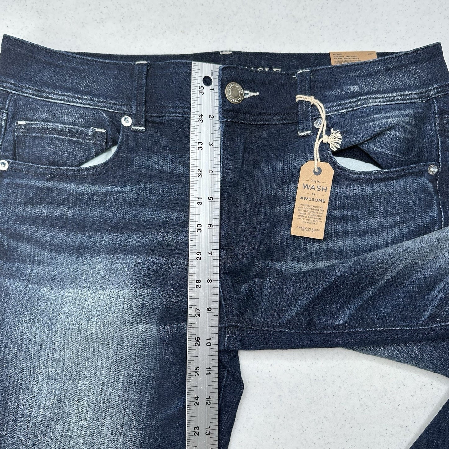 American Eagle Jeans Womens 14 Kick Boot Blue Denim Rodeo Cowboy Western NEW