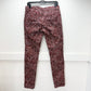 Prana Jeans 10 Womens Corduroy Trinity Skinny Slim Pink Rhubarb Paisley Preppy