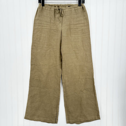 CP Shades Pants Women XS Linen Jenn Wide Leg Tan Pull On Coastal Beach Lagenlook