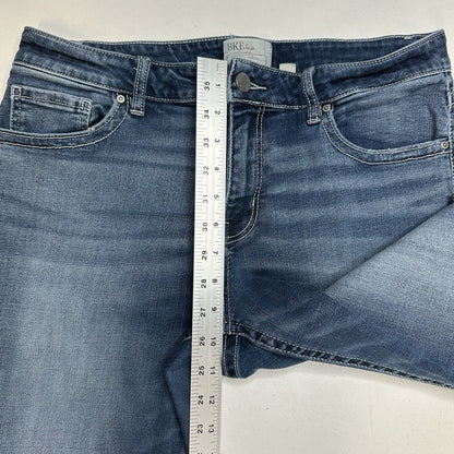 BKE Jeans Womens 30 Gabby Capri Curvy Blue Stretch Denim Distress Cropped