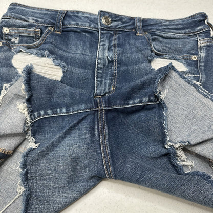 American Eagle Shorts Women 14 Hi Rise Shortie Next Level Blue Jean Denim Grunge
