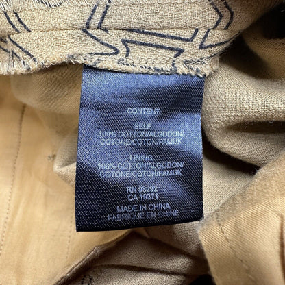 Tibi Pants Womens 2 Slim Crop Mustard Yellow Cotton Throwing Stars Career Preppy