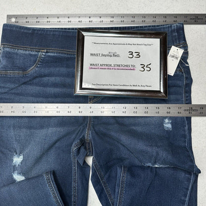 Old Navy Jeans Womens 12 Rockstar Super Skinny Jegging Blue Denim Distressed NEW
