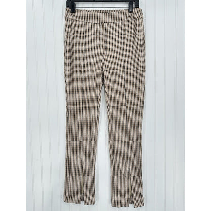 ILTM I Love Tyler Madison Pants Womens Medium Slim Leg Brown Plaid Career Preppy