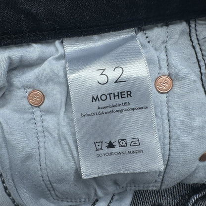 Mother Jeans Womens 32 Weekender Fray Flare US 12 Black Denim Thunder Road EUC