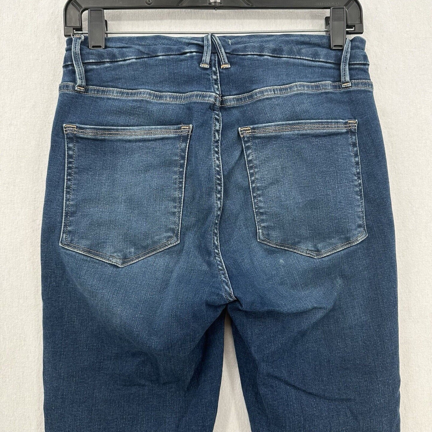 Good American Jeans Womens 8 29 Good Waist Crop Skinny Ankle Blue Denim Fray