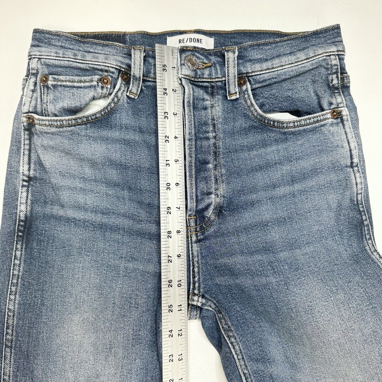REDONE Jeans Womens 26 80s Slim Straight Blue Denim High Rise Button Fly 90s