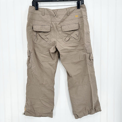 Lucy Activewear Pants Womens 6 Cargo Crop Brown Hiking Gorpcore Trail Cinch Hems