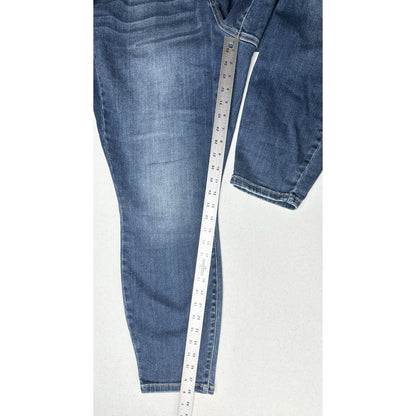 Judy Blue Jeans Womens 22W Skinny High Rise Blue Stretch Denim Button Fly