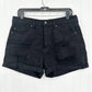 Kancan Shorts Womens Large High Rise Cuffed Black Jean Denim Distress Grunge EUC