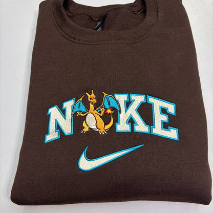 Nike Pokemon Charizard Embroidered ADULT Hoodie / Crewneck Sweatshirt Unisex