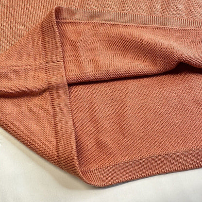 Mark Shale Top Womens Large Orange Silk Short Sleeve Knit Stretch Crewneck Shirt