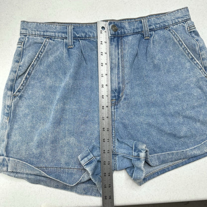 American Eagle Shorts 12 Mom High Rise Denim Blue Jean Cuffed Short Light Wash