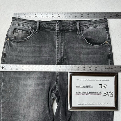 Judy Blue Jeans Womens 13 31 Wide Leg Crop High Rise Gray Denim Boho Grunge EUC