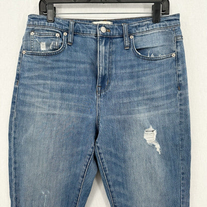 Madewell Jeans Womens 29 High Rise Slim BoyJean Blue Denim Distressed Grunge