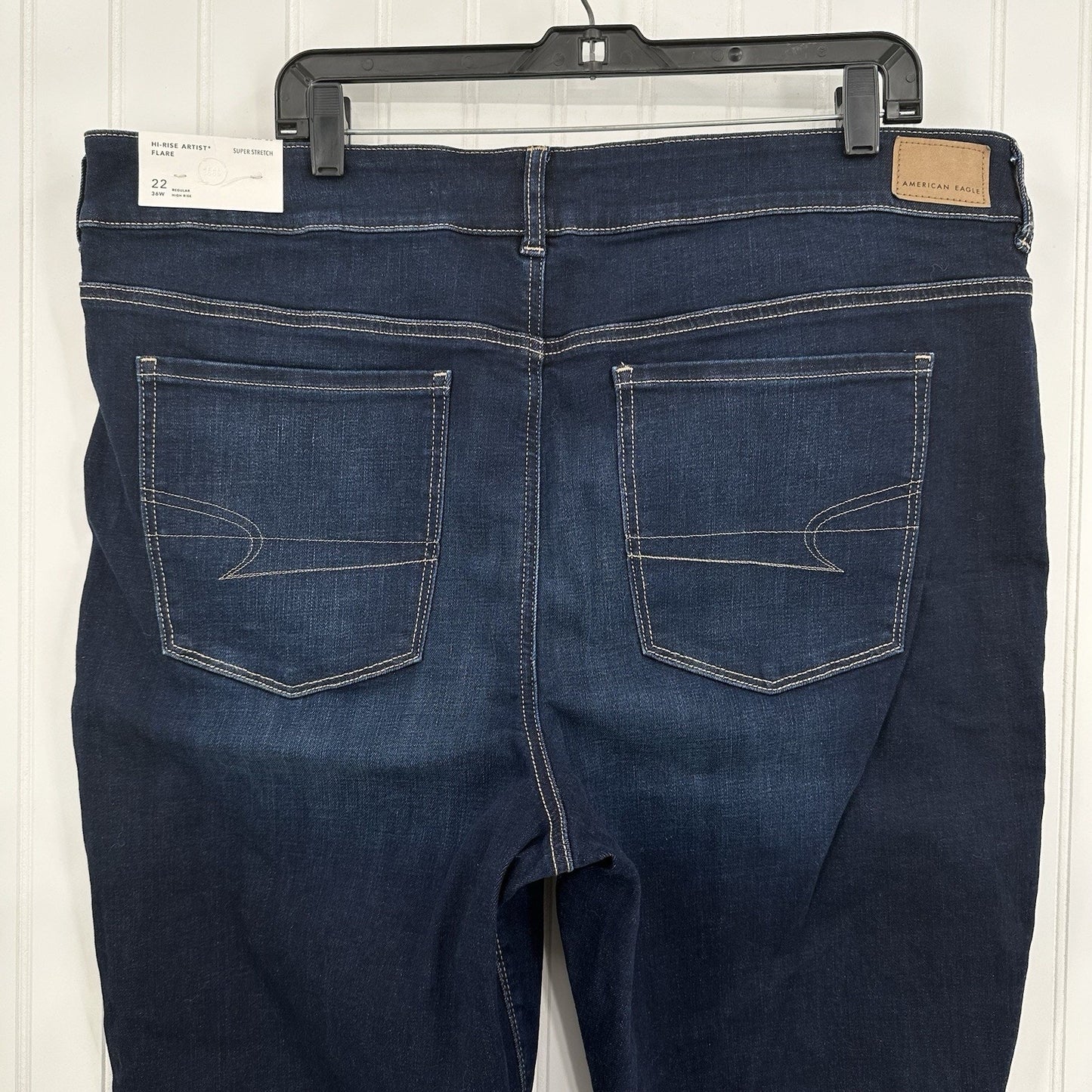 American Eagle Jeans Womens 22 Hi Rise Artist Flare Super Stretch Blue Denim NEW