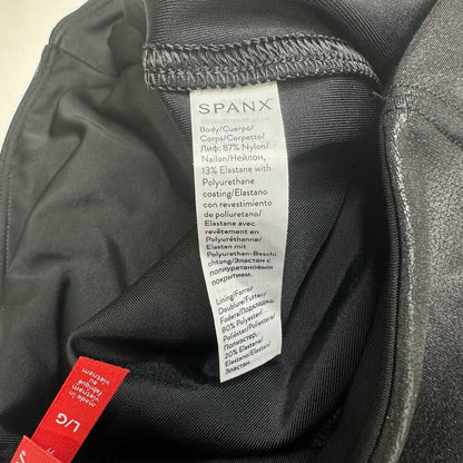 Spanx Leggings Womens Large Faux Leather Black Pull On Pants Slimming EUC
