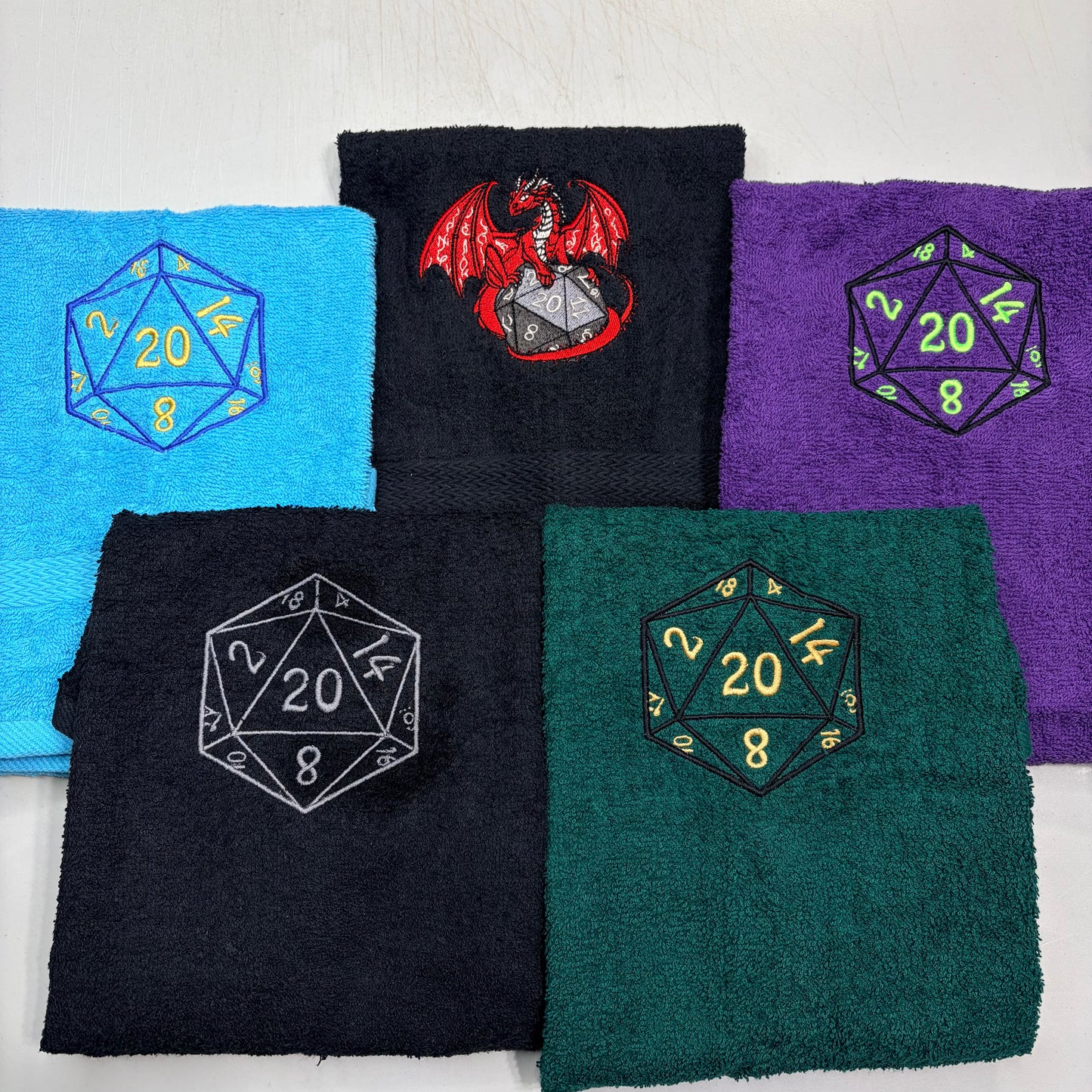 Dungeons & Dragons Towels Embroidered Hand Towel Bathroom Home Decor D&D Fantasy Role Play Gamer Gift