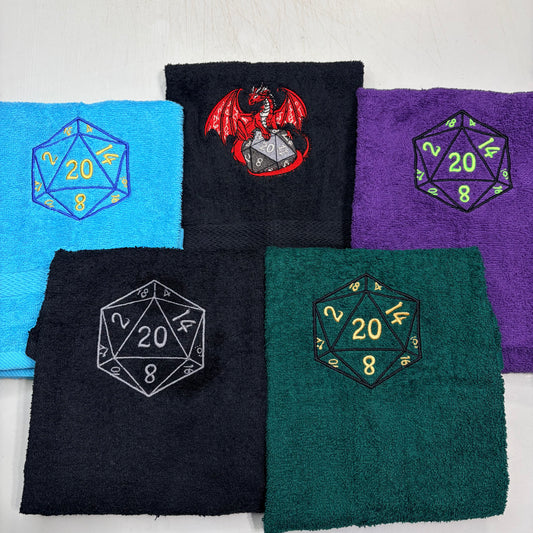 Dungeons & Dragons Towels Embroidered Hand Towel Bathroom Home Decor D&D Fantasy Role Play Gamer Gift