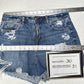 American Eagle Shorts Womens 10 Mom High Rise Blue Jean Denim Distressed Grunge