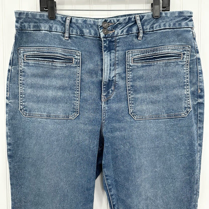 American Eagle Jeans 20 Curvy Super Hi Rise Flare Next Level Blue Denim Boho