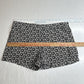 Diane Von Furstenberg Silk Shorts Womens 4 Black/White Floral Zip Front Pockets