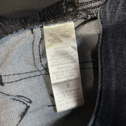 Democracy Jeans 8 Skinny Ab Solution Blue Stretch Denim Distressed Tummy Control