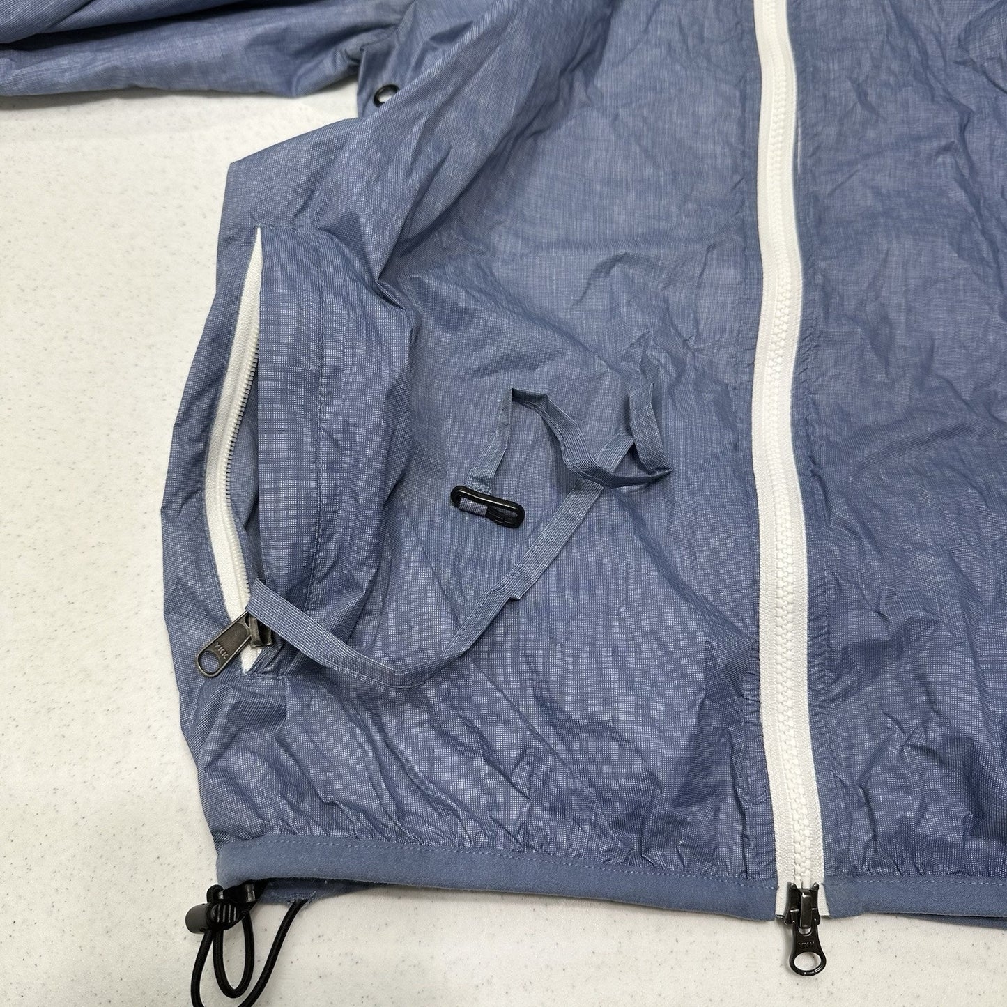 Johnnie O Jacket Mens Medium Dakota Packable Rain Windbreaker Coat Blue *Marks