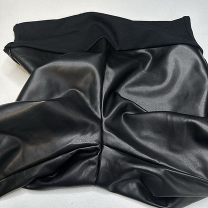 Spanx Leggings Womens Large Black Faux Leather Assets Pull On Pants Slimming EUC