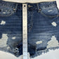 Kancan Shorts Womens 9 28 High Rise Denim Blue Jean Distress Cotton Fray Grunge